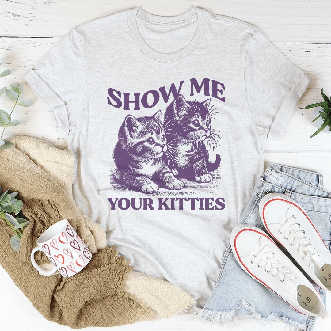 Show me your Kitties Tee Peachy Sunday