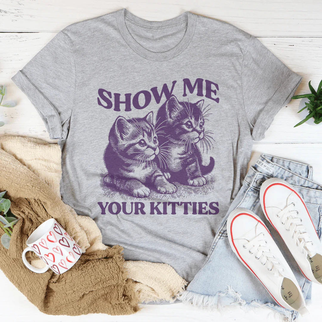 Show me your Kitties Tee Peachy Sunday