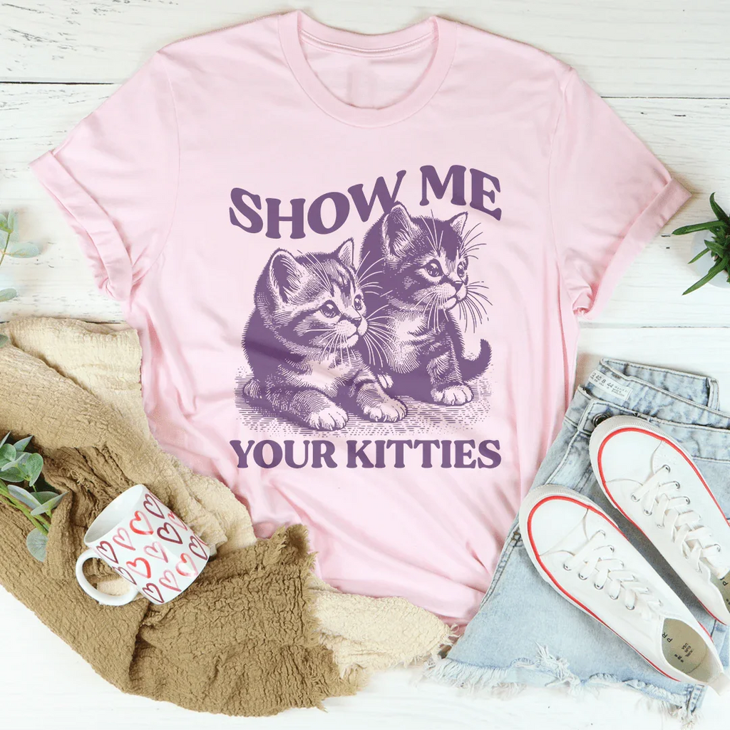 Show me your Kitties Tee Peachy Sunday
