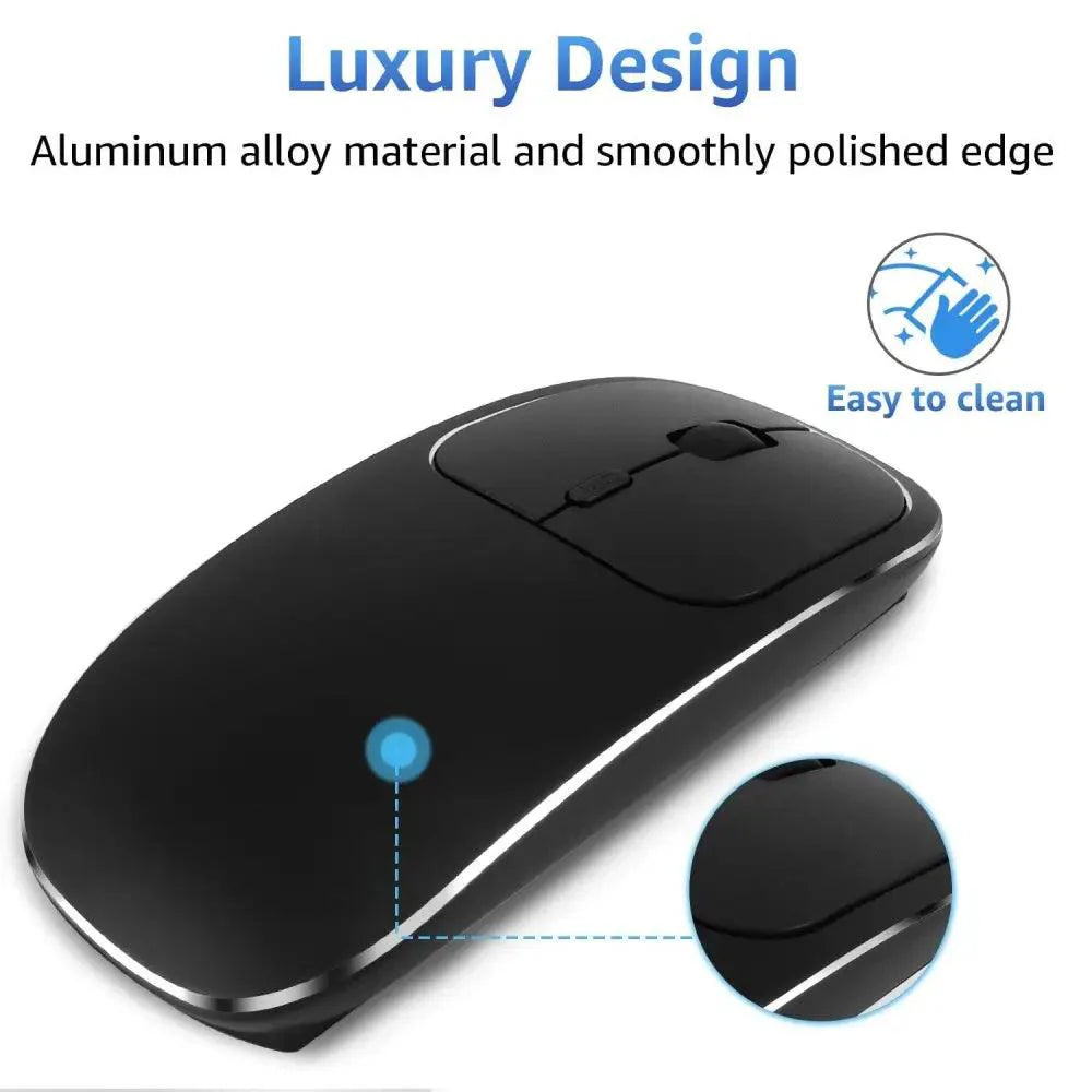 Silent White Slim 2.4G Wireless Rechargeable USB Portable Mouse Ultra Thin 1600DPI  Noiseless Ergonomic Mice For Laptop Stevvex