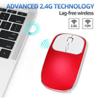 Silent White Slim 2.4G Wireless Rechargeable USB Portable Mouse Ultra Thin 1600DPI  Noiseless Ergonomic Mice For Laptop Stevvex