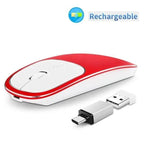 Silent White Slim 2.4G Wireless Rechargeable USB Portable Mouse Ultra Thin 1600DPI  Noiseless Ergonomic Mice For Laptop Stevvex
