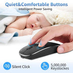 Silent White Slim 2.4G Wireless Rechargeable USB Portable Mouse Ultra Thin 1600DPI  Noiseless Ergonomic Mice For Laptop Stevvex