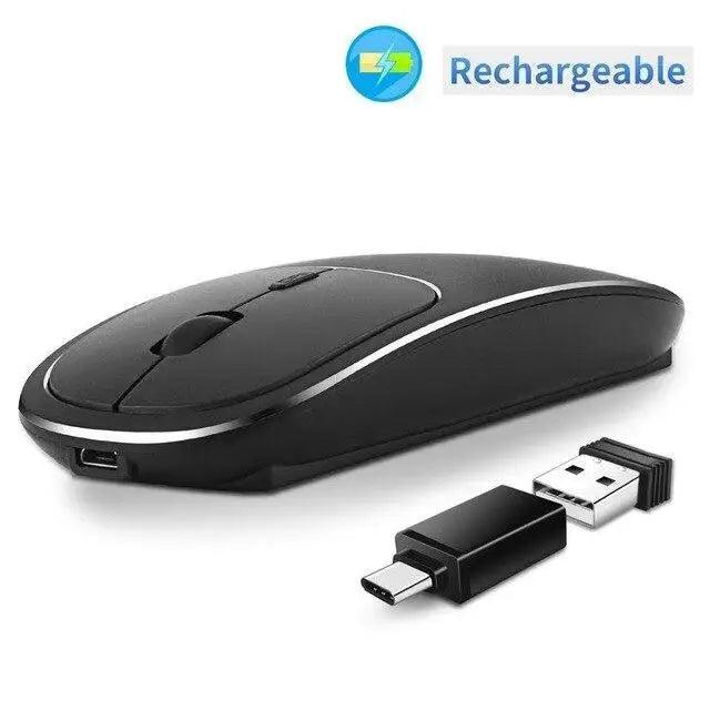 Silent White Slim 2.4G Wireless Rechargeable USB Portable Mouse Ultra Thin 1600DPI  Noiseless Ergonomic Mice For Laptop Stevvex