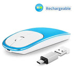 Silent White Slim 2.4G Wireless Rechargeable USB Portable Mouse Ultra Thin 1600DPI  Noiseless Ergonomic Mice For Laptop Stevvex