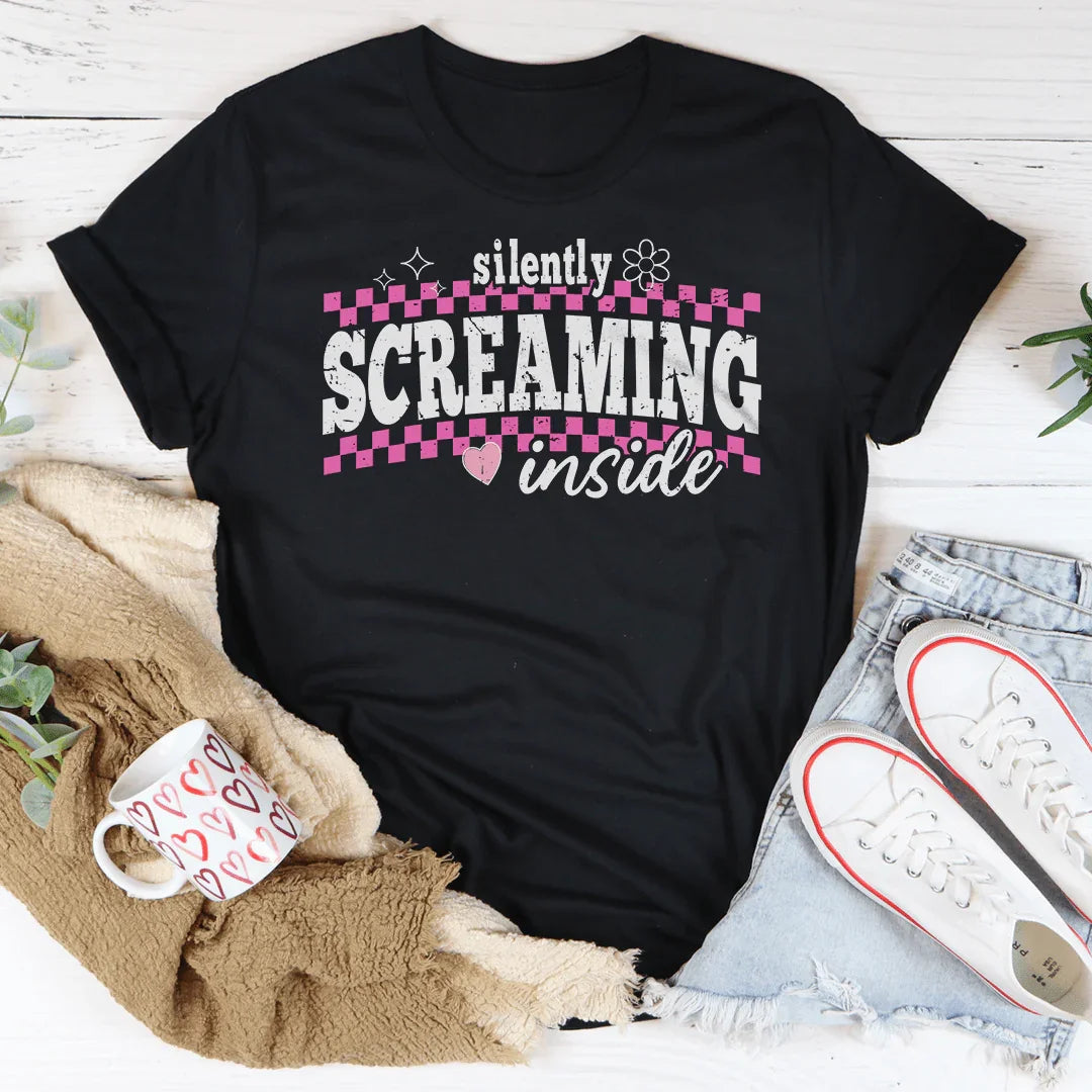 Silently Screaming Inside Tee Peachy Sunday