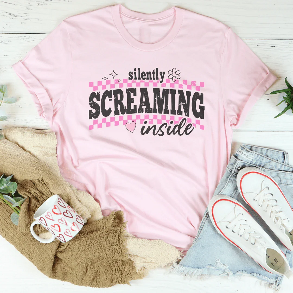 Silently Screaming Inside Tee Peachy Sunday