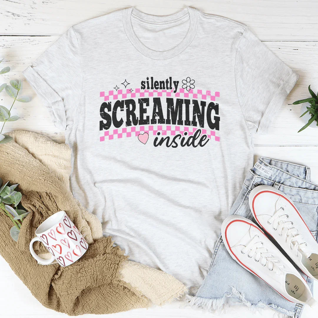 Silently Screaming Inside Tee Peachy Sunday