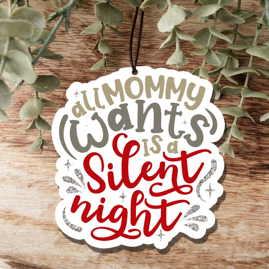 Silent Night Hanging Air Freshener Holiday Scented Car Home Ornament Pine Winter Spice BandsCo Straps