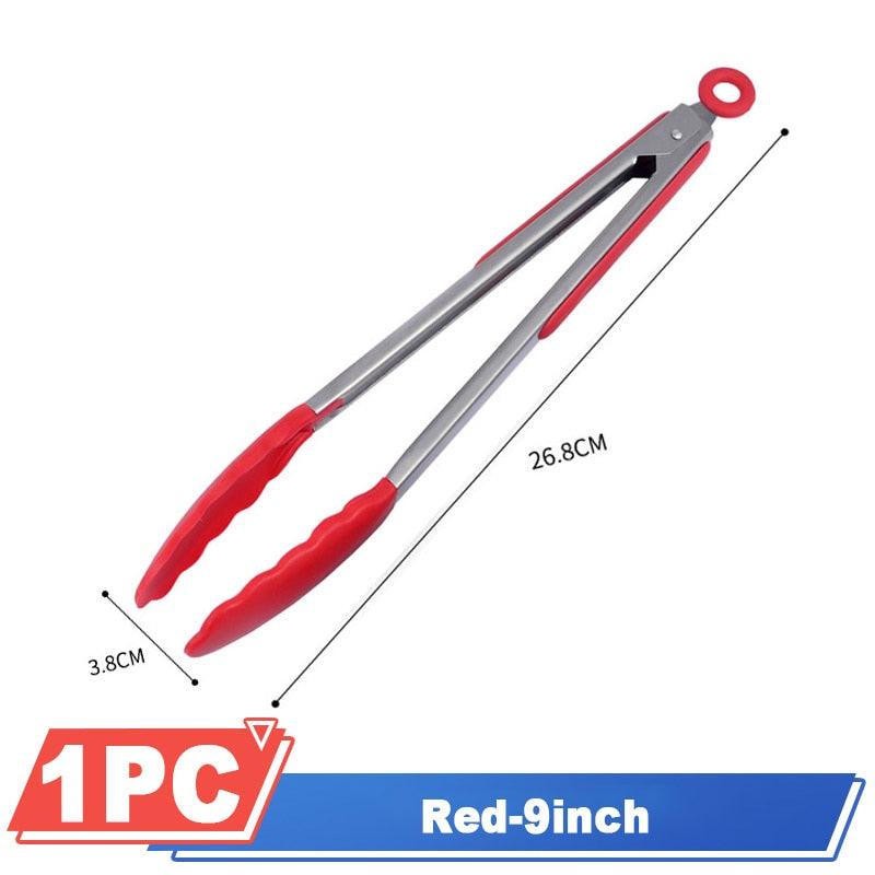 Silicone BBQ Grilling Tong Kitchen Cooking Salad BBQ  Serving Tong Non-Stick Barbecue Clip Clamp Stainless Steel Tools Gadgets Silicone BBQ Grilling Tong Kitchen Cooking Salad BBQ Serving Tong Non-Stick Barbecue Clip Clamp Stainless Steel Tools Stevvex