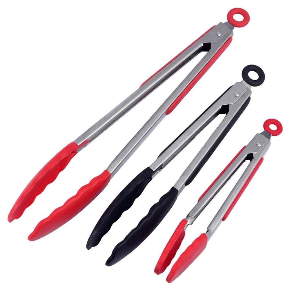 Silicone BBQ Grilling Tong Kitchen Cooking Salad BBQ  Serving Tong Non-Stick Barbecue Clip Clamp Stainless Steel Tools Gadgets Silicone BBQ Grilling Tong Kitchen Cooking Salad BBQ Serving Tong Non-Stick Barbecue Clip Clamp Stainless Steel Tools Stevvex