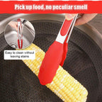 Silicone BBQ Grilling Tong Kitchen Cooking Salad BBQ  Serving Tong Non-Stick Barbecue Clip Clamp Stainless Steel Tools Gadgets Silicone BBQ Grilling Tong Kitchen Cooking Salad BBQ Serving Tong Non-Stick Barbecue Clip Clamp Stainless Steel Tools Stevvex