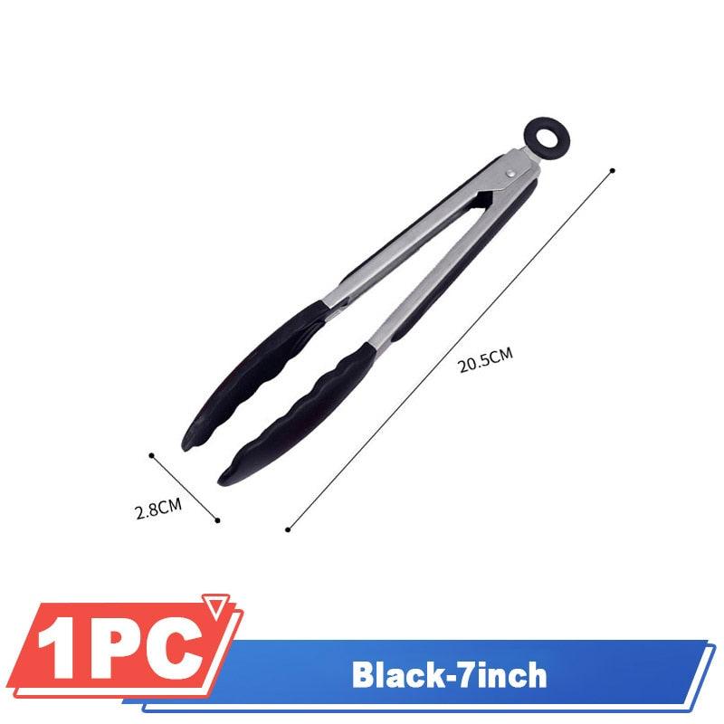 Silicone BBQ Grilling Tong Kitchen Cooking Salad BBQ  Serving Tong Non-Stick Barbecue Clip Clamp Stainless Steel Tools Gadgets Silicone BBQ Grilling Tong Kitchen Cooking Salad BBQ Serving Tong Non-Stick Barbecue Clip Clamp Stainless Steel Tools Stevvex