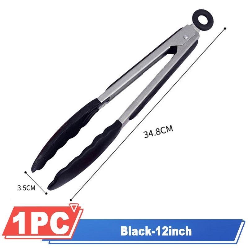 Silicone BBQ Grilling Tong Kitchen Cooking Salad BBQ  Serving Tong Non-Stick Barbecue Clip Clamp Stainless Steel Tools Gadgets Silicone BBQ Grilling Tong Kitchen Cooking Salad BBQ Serving Tong Non-Stick Barbecue Clip Clamp Stainless Steel Tools Stevvex