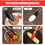 Silicone BBQ Grilling Tong Kitchen Cooking Salad BBQ  Serving Tong Non-Stick Barbecue Clip Clamp Stainless Steel Tools Gadgets Silicone BBQ Grilling Tong Kitchen Cooking Salad BBQ Serving Tong Non-Stick Barbecue Clip Clamp Stainless Steel Tools Stevvex