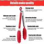 Silicone BBQ Grilling Tong Kitchen Cooking Salad BBQ  Serving Tong Non-Stick Barbecue Clip Clamp Stainless Steel Tools Gadgets Silicone BBQ Grilling Tong Kitchen Cooking Salad BBQ Serving Tong Non-Stick Barbecue Clip Clamp Stainless Steel Tools Stevvex
