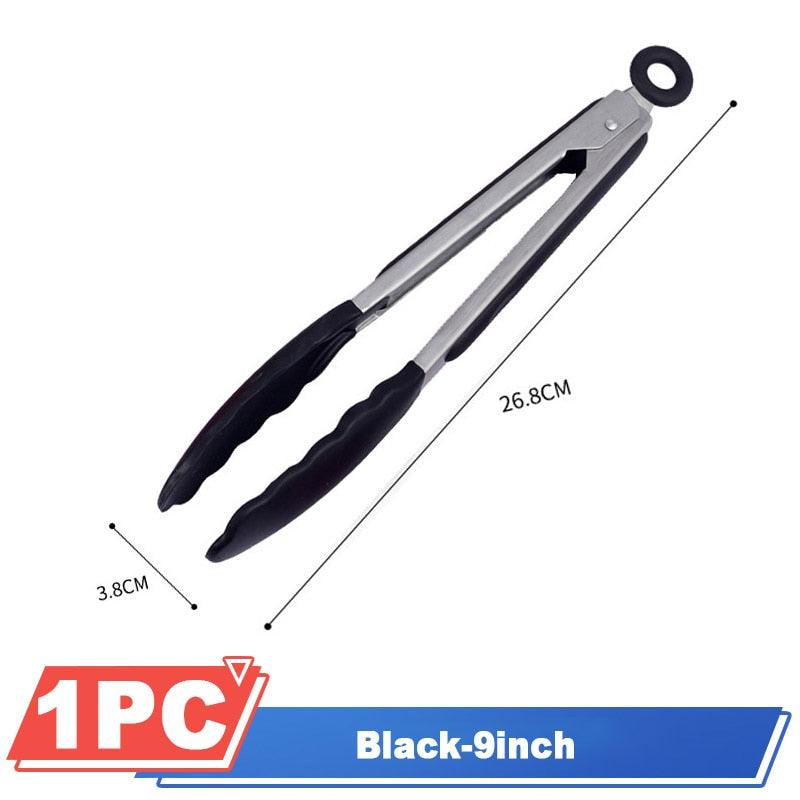 Silicone BBQ Grilling Tong Kitchen Cooking Salad BBQ  Serving Tong Non-Stick Barbecue Clip Clamp Stainless Steel Tools Gadgets Silicone BBQ Grilling Tong Kitchen Cooking Salad BBQ Serving Tong Non-Stick Barbecue Clip Clamp Stainless Steel Tools Stevvex