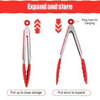 Silicone BBQ Grilling Tong Kitchen Cooking Salad BBQ  Serving Tong Non-Stick Barbecue Clip Clamp Stainless Steel Tools Gadgets Silicone BBQ Grilling Tong Kitchen Cooking Salad BBQ Serving Tong Non-Stick Barbecue Clip Clamp Stainless Steel Tools Stevvex