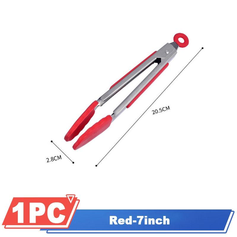 Silicone BBQ Grilling Tong Kitchen Cooking Salad BBQ  Serving Tong Non-Stick Barbecue Clip Clamp Stainless Steel Tools Gadgets Silicone BBQ Grilling Tong Kitchen Cooking Salad BBQ Serving Tong Non-Stick Barbecue Clip Clamp Stainless Steel Tools Stevvex