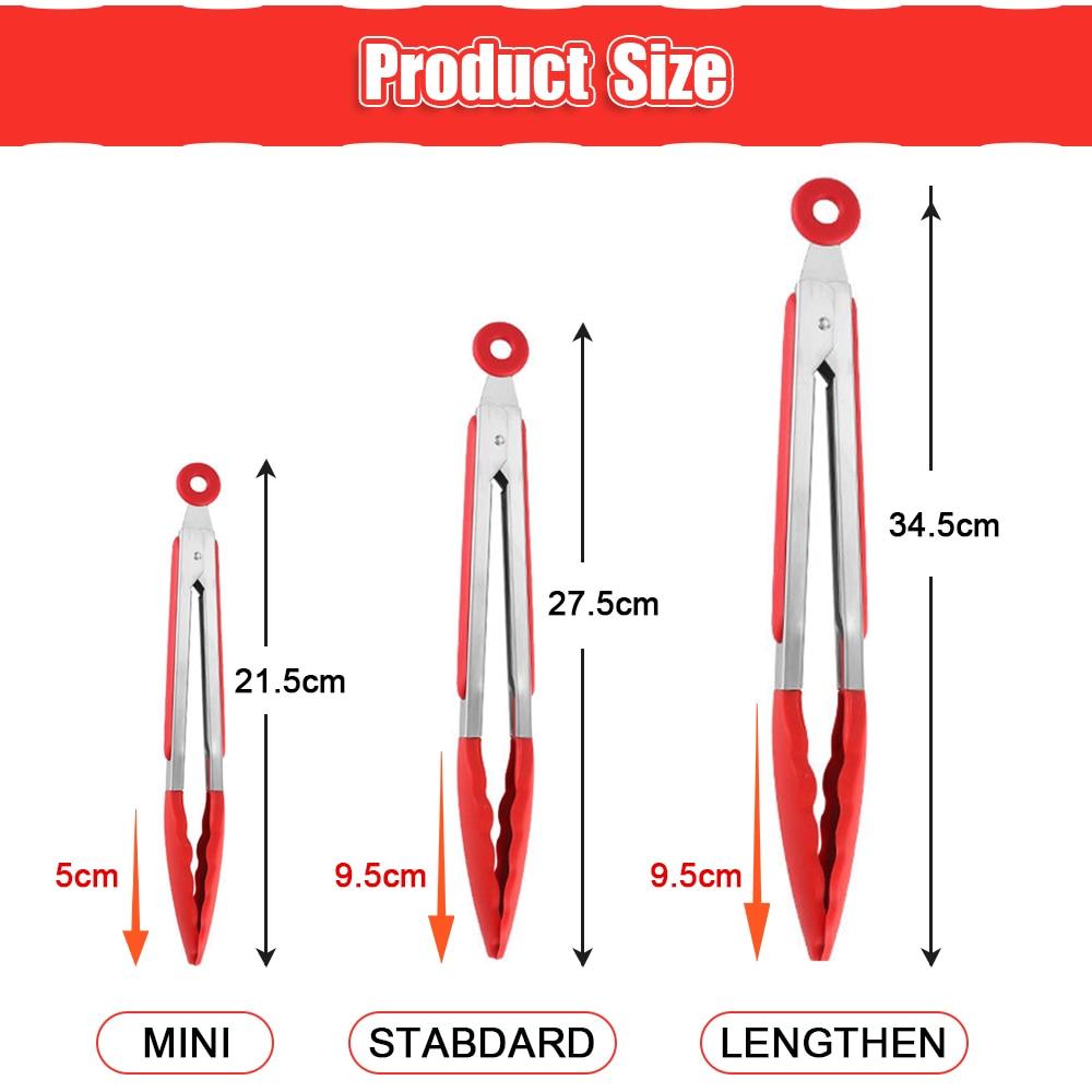 Silicone BBQ Grilling Tong Kitchen Cooking Salad BBQ  Serving Tong Non-Stick Barbecue Clip Clamp Stainless Steel Tools Gadgets Silicone BBQ Grilling Tong Kitchen Cooking Salad BBQ Serving Tong Non-Stick Barbecue Clip Clamp Stainless Steel Tools Stevvex