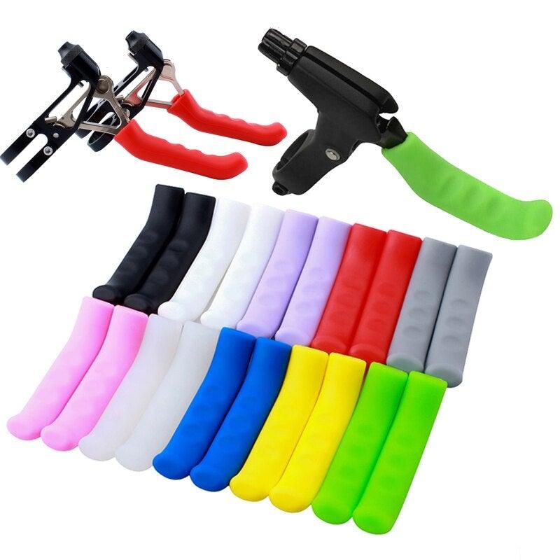 Silicone Bicycle Lever Grips Protectors Anti-Skid Bike Brake Lever Handle Bike Silicone Brake Cover Protector Silicone Grips Anti-Slip Waterproof Protector Cycling Accessory Stevvex