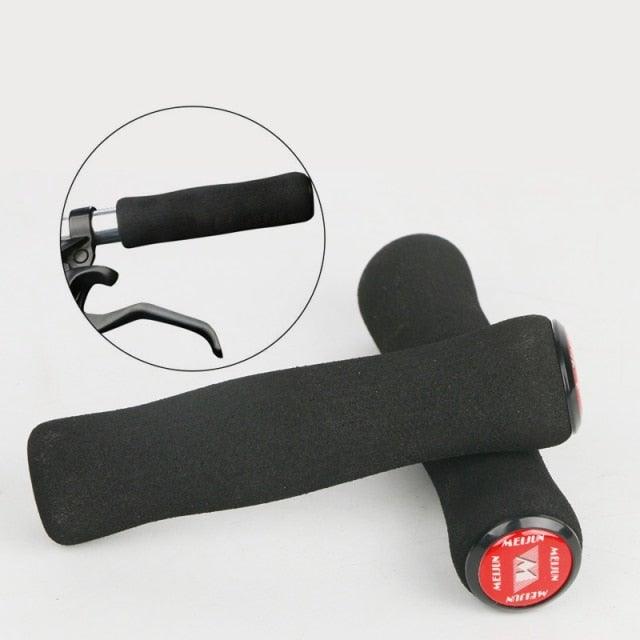 Silicone Bike Bicycle Grips Sponge Handlebar Soft Ultralight Grips Brake Grips Silicone Glove Handle Soft Sponge Non-Slip Bicycle Handle With End Holding Shock Resistance Absorbent Comfortable Design Stevvex