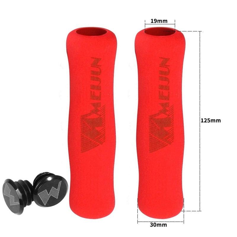 Silicone Bike Bicycle Grips Sponge Handlebar Soft Ultralight Grips Brake Grips Silicone Glove Handle Soft Sponge Non-Slip Bicycle Handle With End Holding Shock Resistance Absorbent Comfortable Design Stevvex