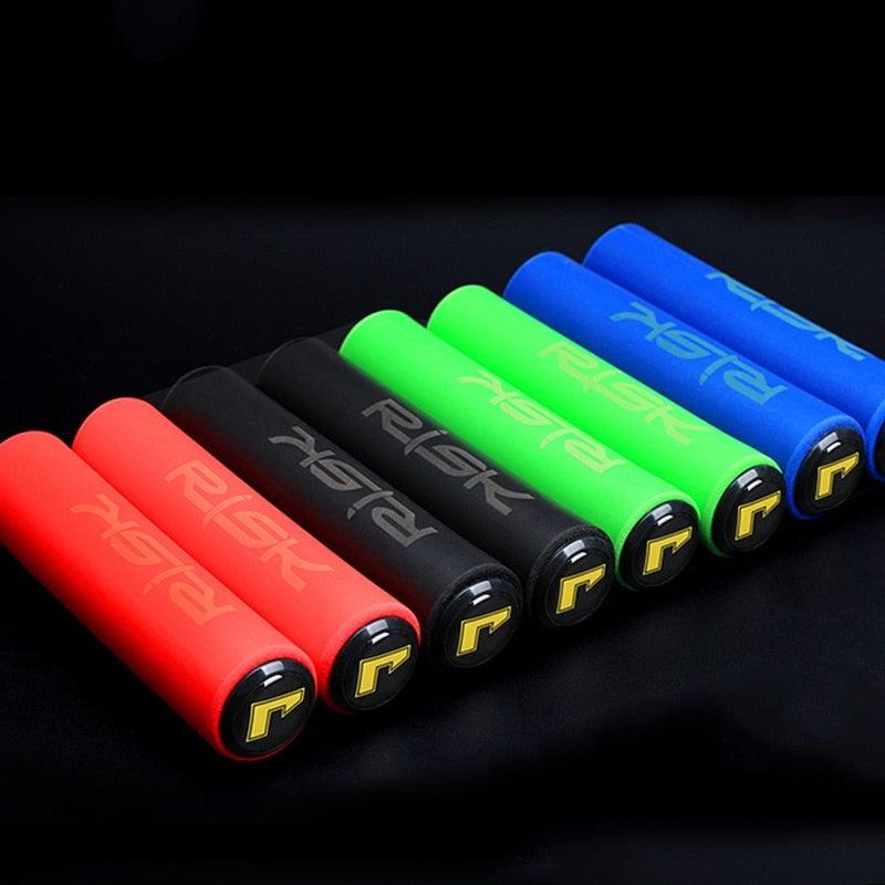 Silicone Bike Bicycle Grips Sponge Handlebar Soft Ultralight Grips Brake Grips Silicone Glove Handle Soft Sponge Non-Slip Bicycle Handle With End Holding Shock Resistance Absorbent Comfortable Design Stevvex