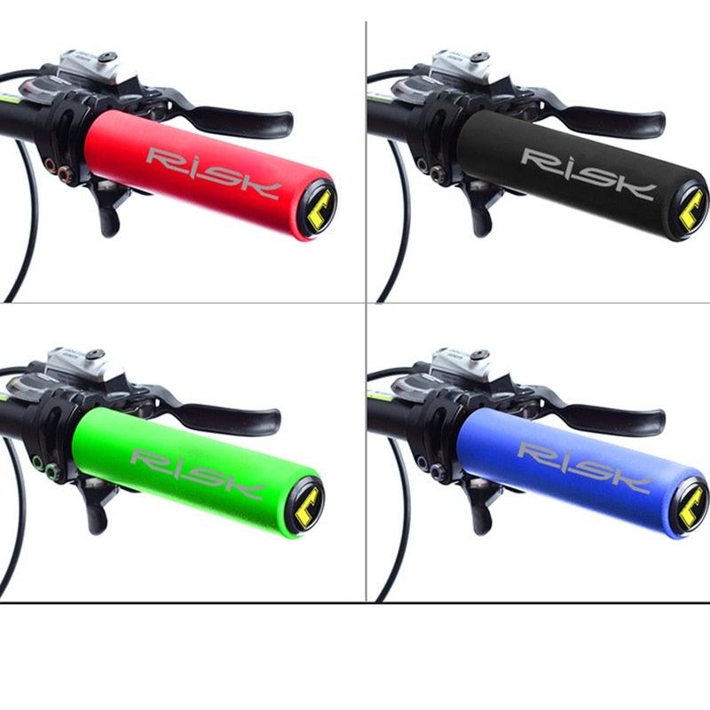 Silicone Bike Bicycle Grips Sponge Handlebar Soft Ultralight Grips Brake Grips Silicone Glove Handle Soft Sponge Non-Slip Bicycle Handle With End Holding Shock Resistance Absorbent Comfortable Design Stevvex