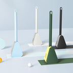 Silicone Bristles Toilet Brush And Holder For Bathroom Storage And Organization Compact Wall Hang Cleaning Kit Accessories Silicone Toilet Brush With Holder Bathroom Toilet Bowl Brush Set Non-Slip Handle Wall Mounted Floor Standing Stevvex