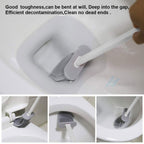 Silicone Bristles Toilet Brush And Holder For Bathroom Storage And Organization Compact Wall Hang Cleaning Kit Accessories Silicone Toilet Brush With Holder Bathroom Toilet Bowl Brush Set Non-Slip Handle Wall Mounted Floor Standing Stevvex