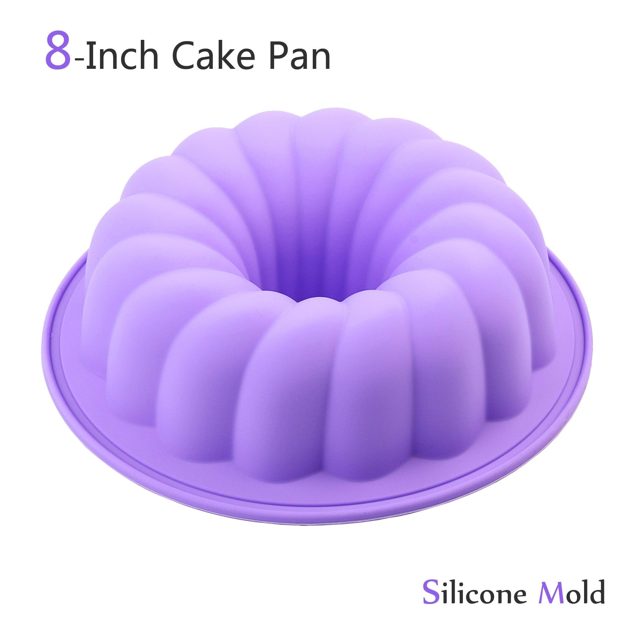 Silicone Cake Mold Large Cake Pan Food Grade Silicone Mold Non-stick Round For Jelly Gelatin Birthday Party Bread Top-Level Silicone Cake Mold Fluted Tube Cake Pan For Jelly Stevvex