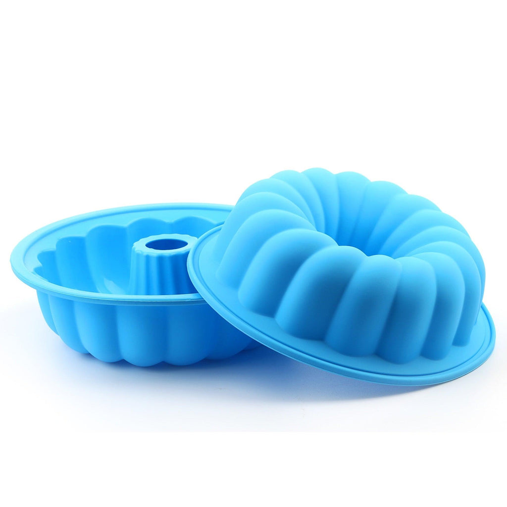 Silicone Cake Mold Large Cake Pan Food Grade Silicone Mold Non-stick Round For Jelly Gelatin Birthday Party Bread Top-Level Silicone Cake Mold Fluted Tube Cake Pan For Jelly Stevvex