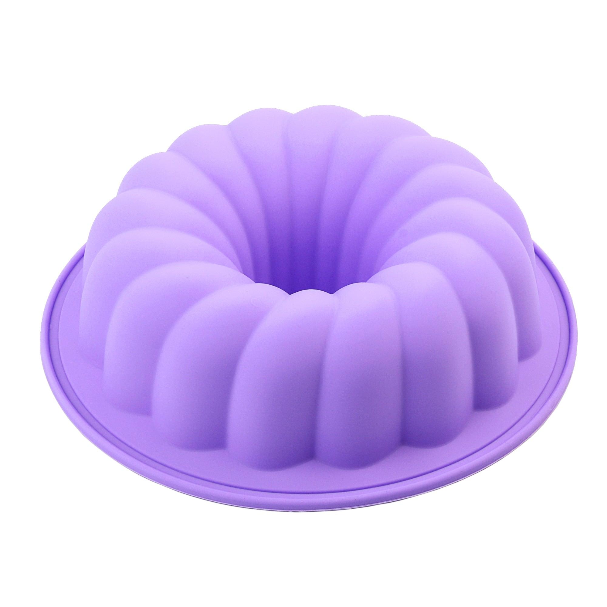 Silicone Cake Mold Large Cake Pan Food Grade Silicone Mold Non-stick Round For Jelly Gelatin Birthday Party Bread Top-Level Silicone Cake Mold Fluted Tube Cake Pan For Jelly Stevvex