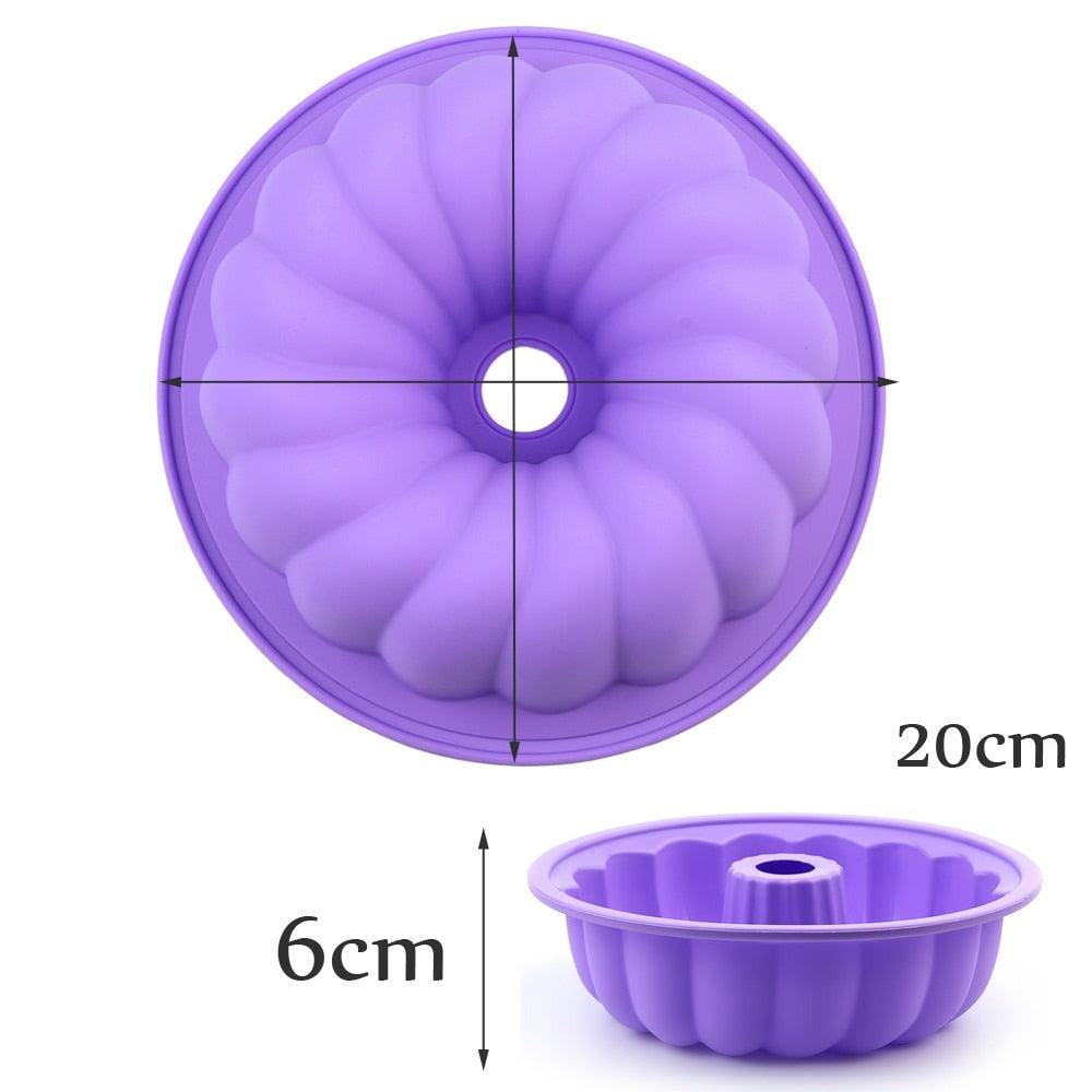 Silicone Cake Mold Large Cake Pan Food Grade Silicone Mold Non-stick Round For Jelly Gelatin Birthday Party Bread Top-Level Silicone Cake Mold Fluted Tube Cake Pan For Jelly Stevvex
