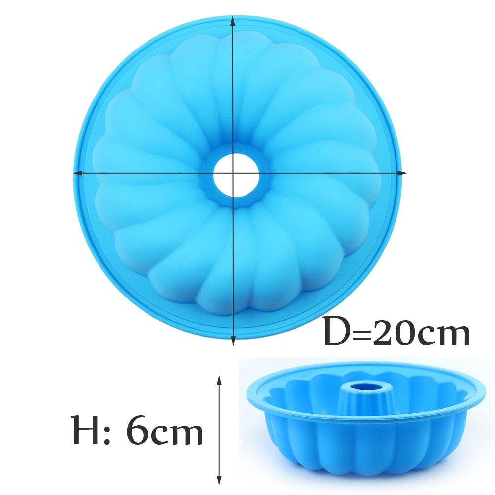 Silicone Cake Mold Large Cake Pan Food Grade Silicone Mold Non-stick Round For Jelly Gelatin Birthday Party Bread Top-Level Silicone Cake Mold Fluted Tube Cake Pan For Jelly Stevvex