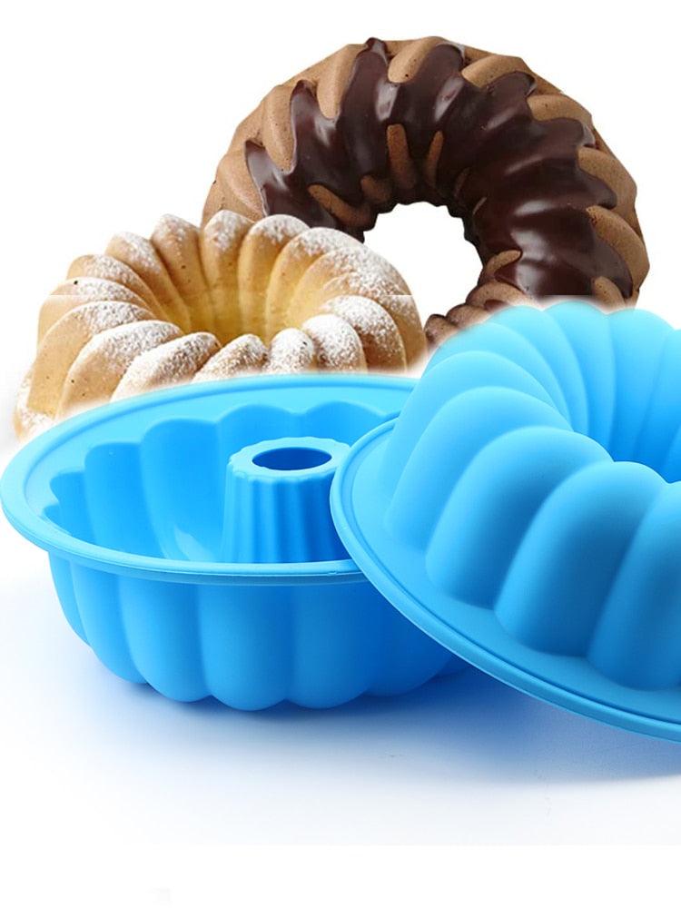 Silicone Cake Mold Large Cake Pan Food Grade Silicone Mold Non-stick Round For Jelly Gelatin Birthday Party Bread Top-Level Silicone Cake Mold Fluted Tube Cake Pan For Jelly Stevvex