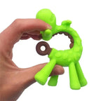 Silicone Cartoon Monkey Toddler Molar Teeth Pain Relief Tool Kids Teether  Teething Beads Baby Shower Gift