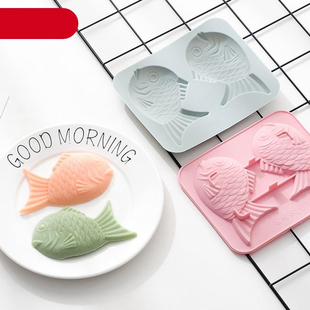 Silicone Fish Shape Cake Mould Fondant Mold Chocolate Cupcake Soap Molds Candy Craft Cookie Kitchen Accessories Fish Pattern Silicone Baking Mould Chocolate Mold Dessert Mold Nonstick Jelly Pudding Cake Mold Ice Cube For Home Kitchen Stevvex