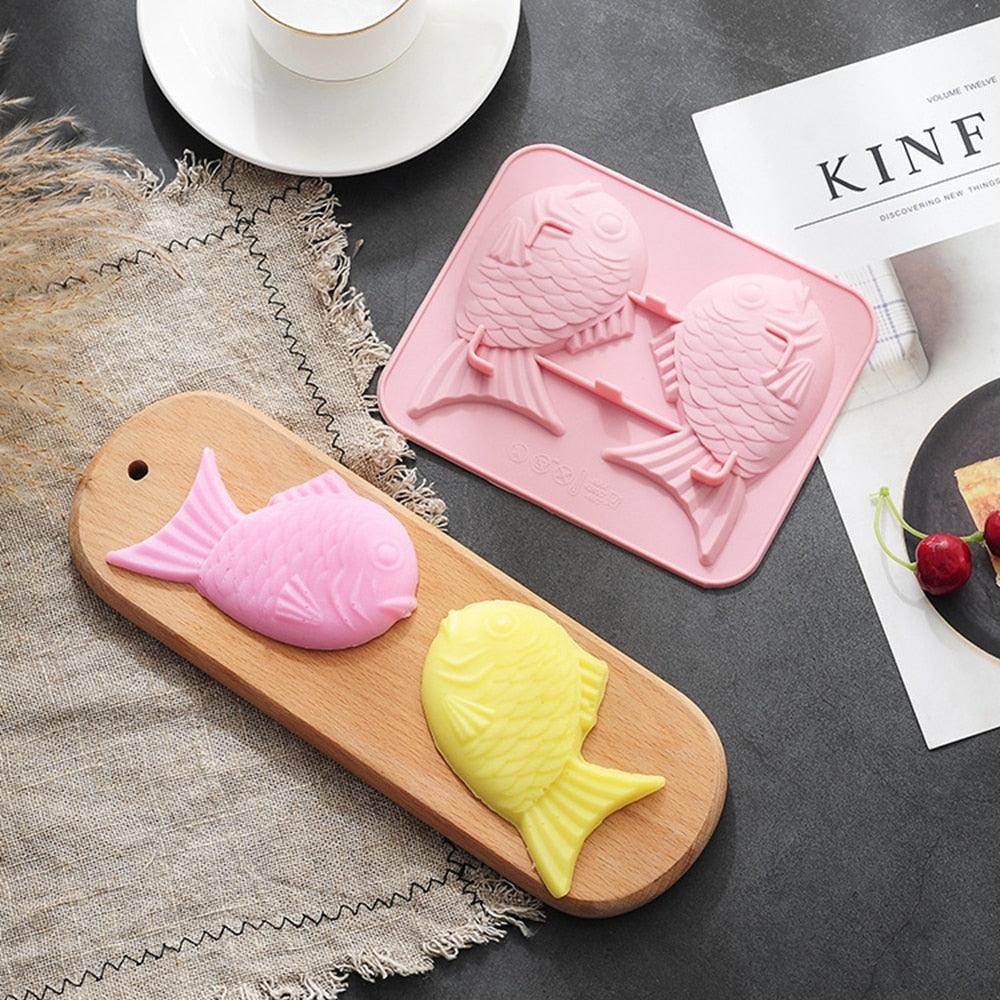 Silicone Fish Shape Cake Mould Fondant Mold Chocolate Cupcake Soap Molds Candy Craft Cookie Kitchen Accessories Fish Pattern Silicone Baking Mould Chocolate Mold Dessert Mold Nonstick Jelly Pudding Cake Mold Ice Cube For Home Kitchen Stevvex