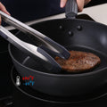 Silicone Food Tongs for Cooking Stainless Steel Kitchen Tongs One-Hand Operation Non-Slip Salad Food Tong Grill BBQ Accessories Soft-Touch Handle Silicone Tipped Food Grill For BBQ Cooking Tongs Stevvex