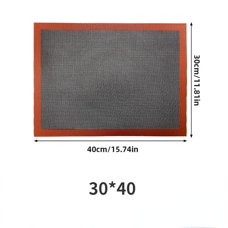 Silicone Grill Mat 30X40cm Baking Mat Breathable BBQ Cookie Bread Mat Oven Microwave High Temperature Baking Kitchen Tools  Silicone Baking Mat Sheet Non-Slip Washable Reusable Baking Mat Washable Reusable Non-Stick Mat Liner For BBQ Black Mat For BBQ Stevvex