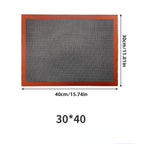 Silicone Grill Mat 30X40cm Baking Mat Breathable BBQ Cookie Bread Mat Oven Microwave High Temperature Baking Kitchen Tools  Silicone Baking Mat Sheet Non-Slip Washable Reusable Baking Mat Washable Reusable Non-Stick Mat Liner For BBQ Black Mat For BBQ Stevvex