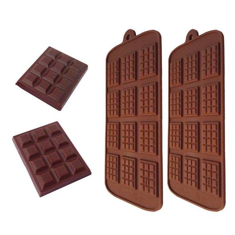 Silicone Mold 12 Cells Chocolate Mold Fondant Candy Bar Mould Cake Mode Decoration Kitchen Baking Accessories Silicone Break Apart Chocolate Molds Candy Mini Protein Energy Bar Silicone Mold Stevvex