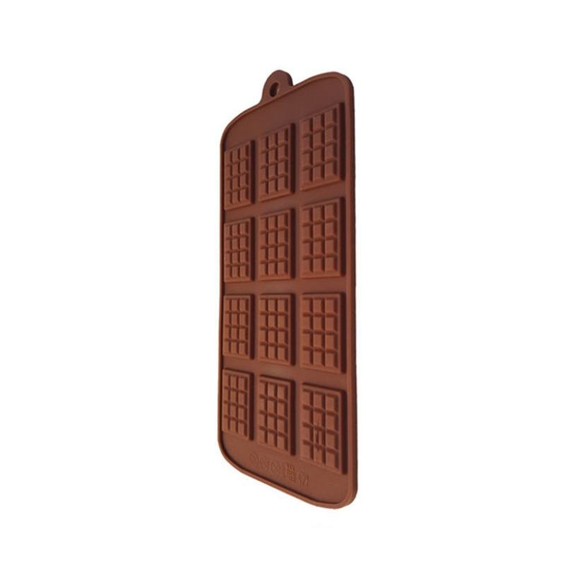 Silicone Mold 12 Cells Chocolate Mold Fondant Candy Bar Mould Cake Mode Decoration Kitchen Baking Accessories Silicone Break Apart Chocolate Molds Candy Mini Protein Energy Bar Silicone Mold Stevvex