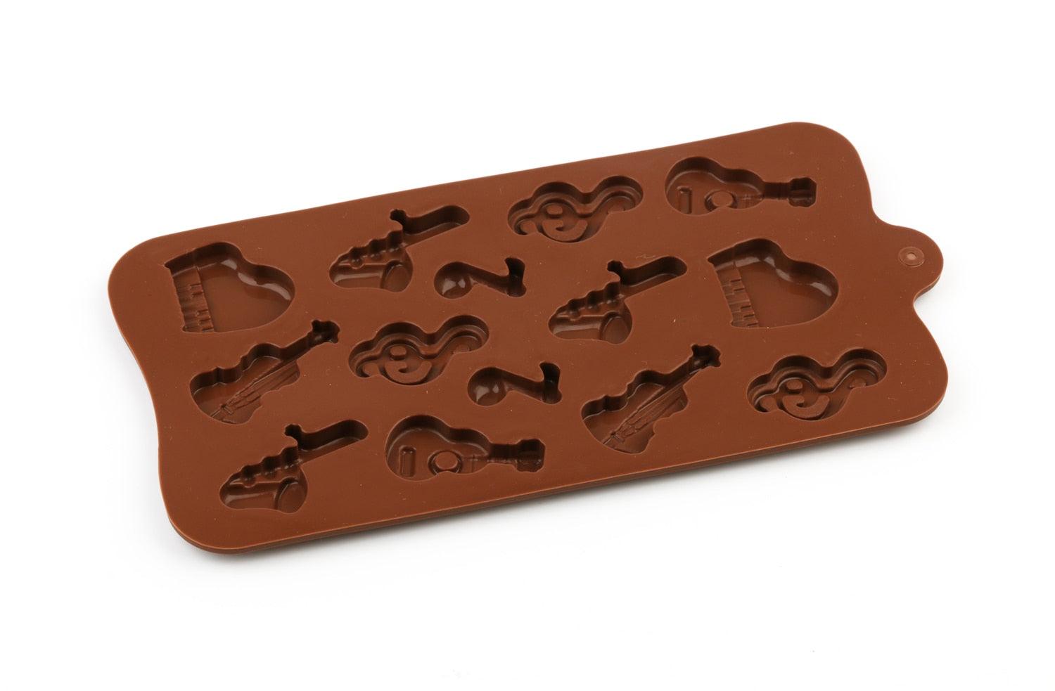 Silicone Mold Chocolate Baking Musical Instruments Notes Non-stick For Chocolate Candy Reusable Cake Decoration Resin Tools Musical Instruments Musical Note Cake Silicone Mold Stevvex
