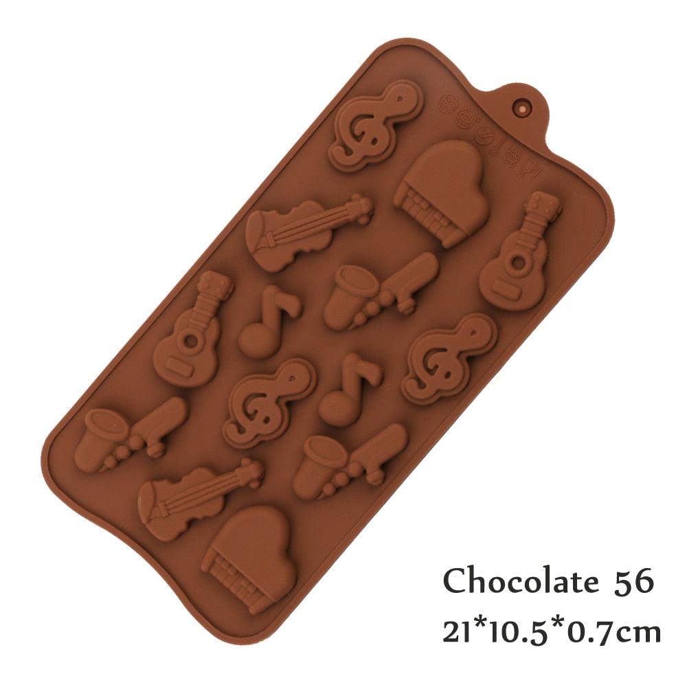 Silicone Mold Chocolate Baking Musical Instruments Notes Non-stick For Chocolate Candy Reusable Cake Decoration Resin Tools Musical Instruments Musical Note Cake Silicone Mold Stevvex