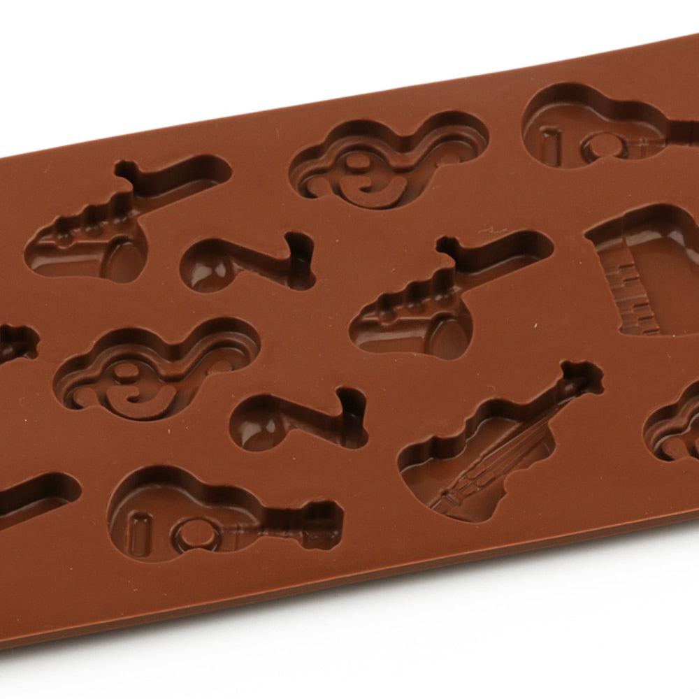 Silicone Mold Chocolate Baking Musical Instruments Notes Non-stick For Chocolate Candy Reusable Cake Decoration Resin Tools Musical Instruments Musical Note Cake Silicone Mold Stevvex