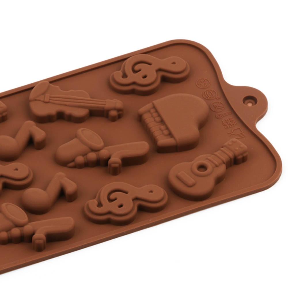 Silicone Mold Chocolate Baking Musical Instruments Notes Non-stick For Chocolate Candy Reusable Cake Decoration Resin Tools Musical Instruments Musical Note Cake Silicone Mold Stevvex