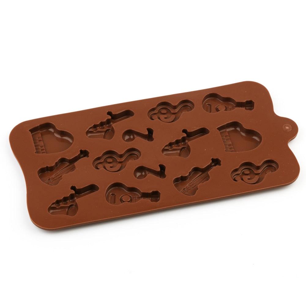 Silicone Mold Chocolate Baking Musical Instruments Notes Non-stick For Chocolate Candy Reusable Cake Decoration Resin Tools Musical Instruments Musical Note Cake Silicone Mold Stevvex